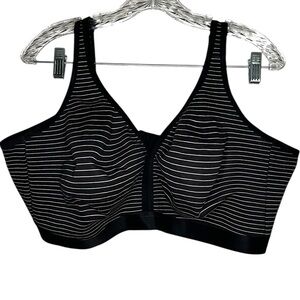 Cacique Cotton No‎ Wire Black White Striped Bra